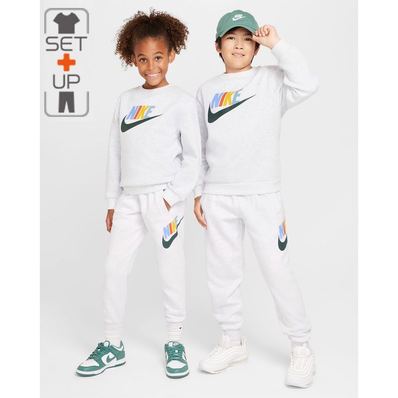 Nike ホワイト クルーネック トレーナー スゥエットパンツ セットアップ ナイキ キッズ スウェット 上下 140-160cm 子供服 NIKE ジュニア