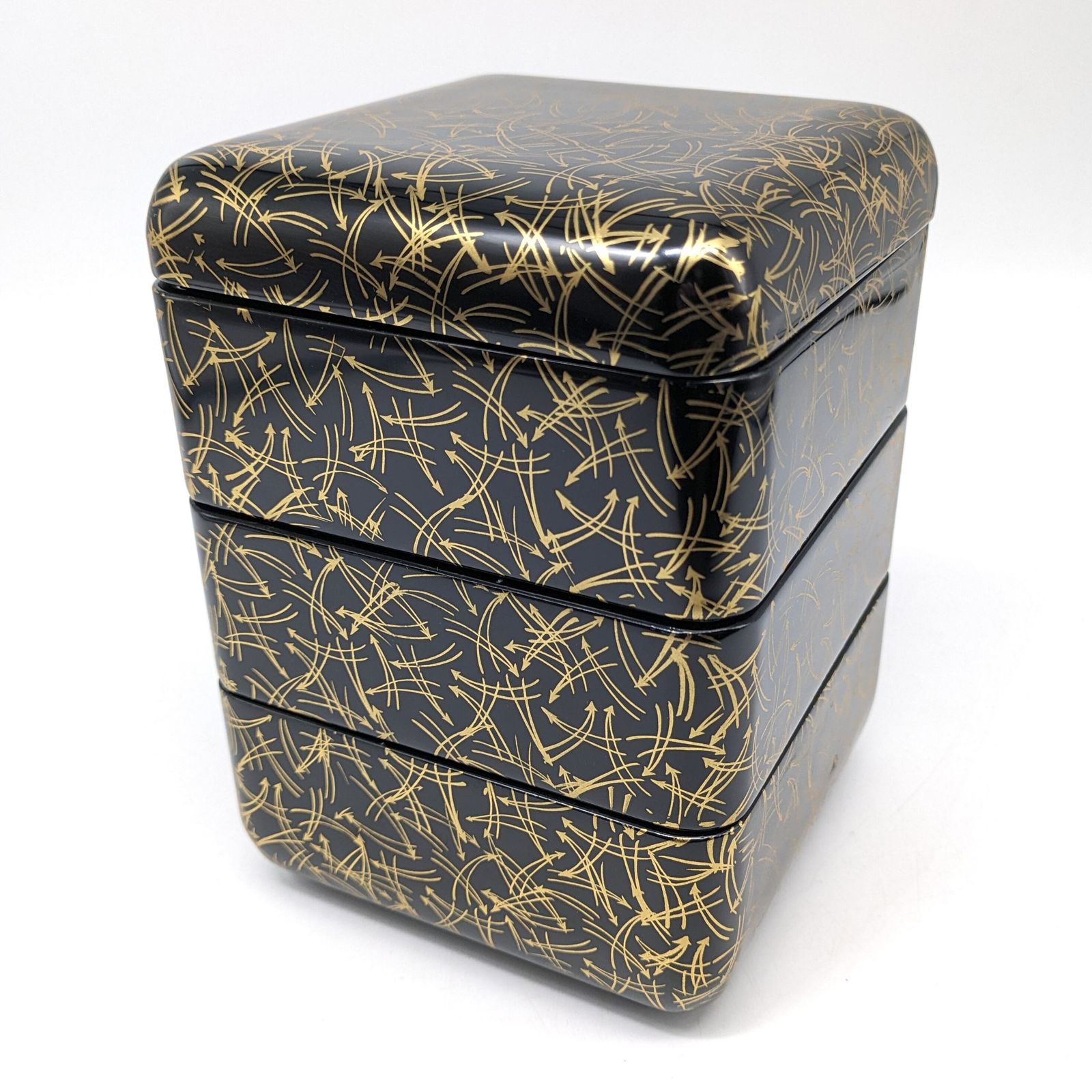 津軽塗 重箱 3段 新品高級津軽塗り重箱3段(天然木) 茶道具 津軽