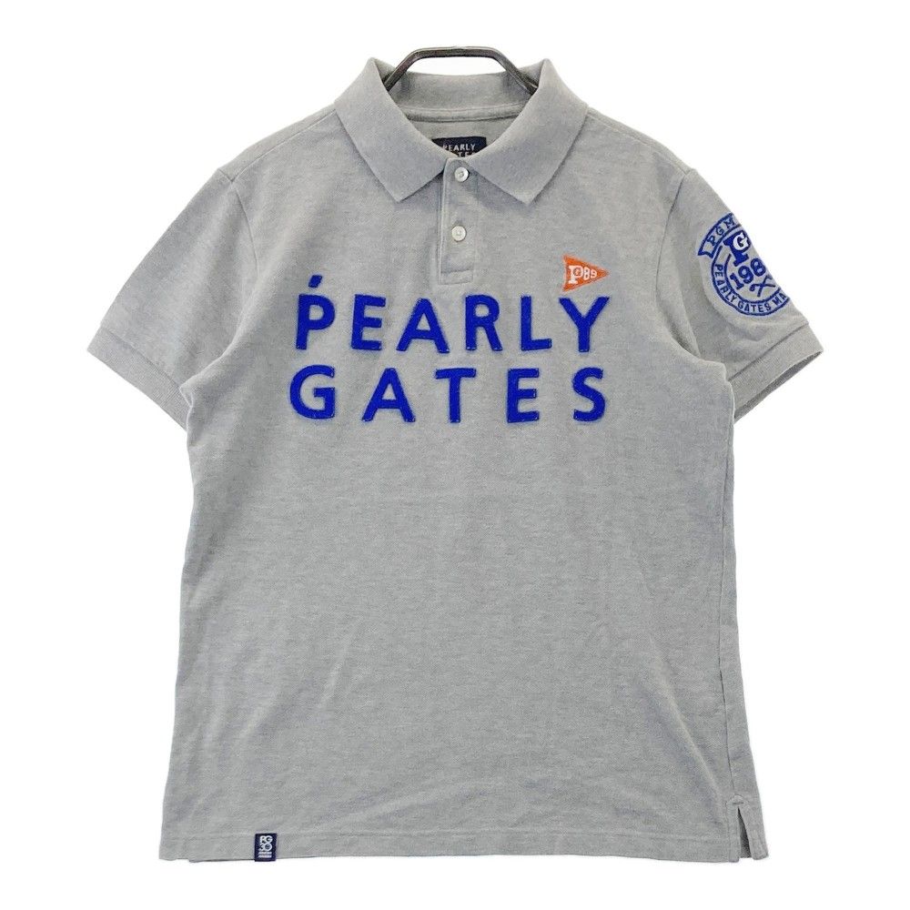 サイズ:4 PEARLY GATES パーリーゲイツ 半袖ポロシャツ グレー サイズ:4 PEARLY GATES パーリーゲイツ 半袖ポロシャツ グレー