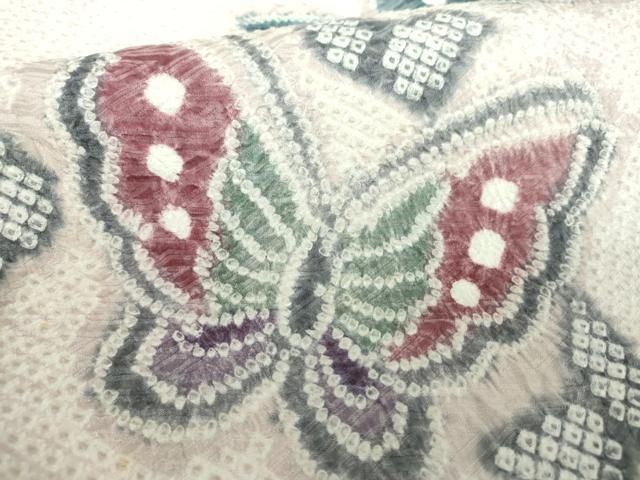 平和屋着物●名門　藤娘きぬたや・総絞り　九寸名古屋帯　舞蝶文　正絹　逸品　DAAS3602ps 平和屋着物○名門 藤娘きぬたや・総絞り 九寸名古屋帯 舞蝶文 正絹