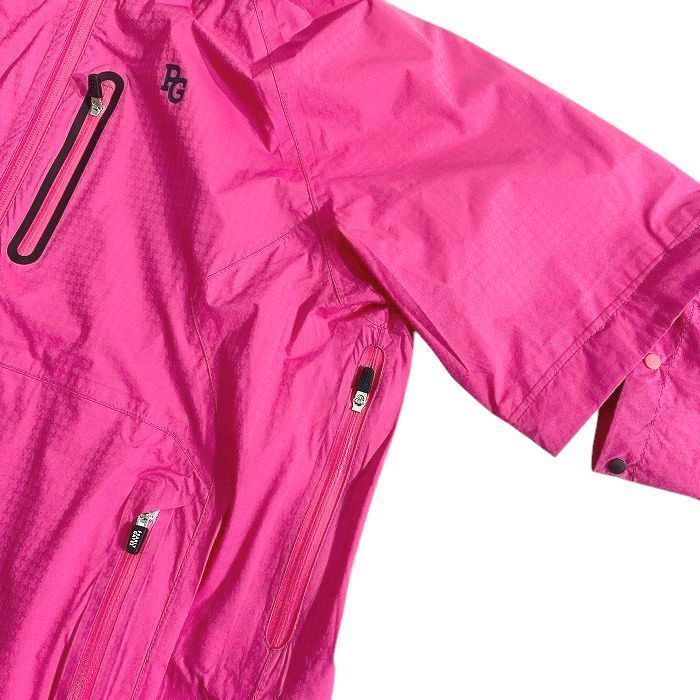 品質保証で、高速配送！ PEARLY GATES パーリーゲイツ ゴルフ 撥水×防風 シャドー千鳥柄 ストレッチ 2wayスリーブ フーディジャケット ブルゾン パンツ セットアップ レインウェア 2988301 2989301 定6.8万 ピンク ▲075 11521155 【保障できる！】