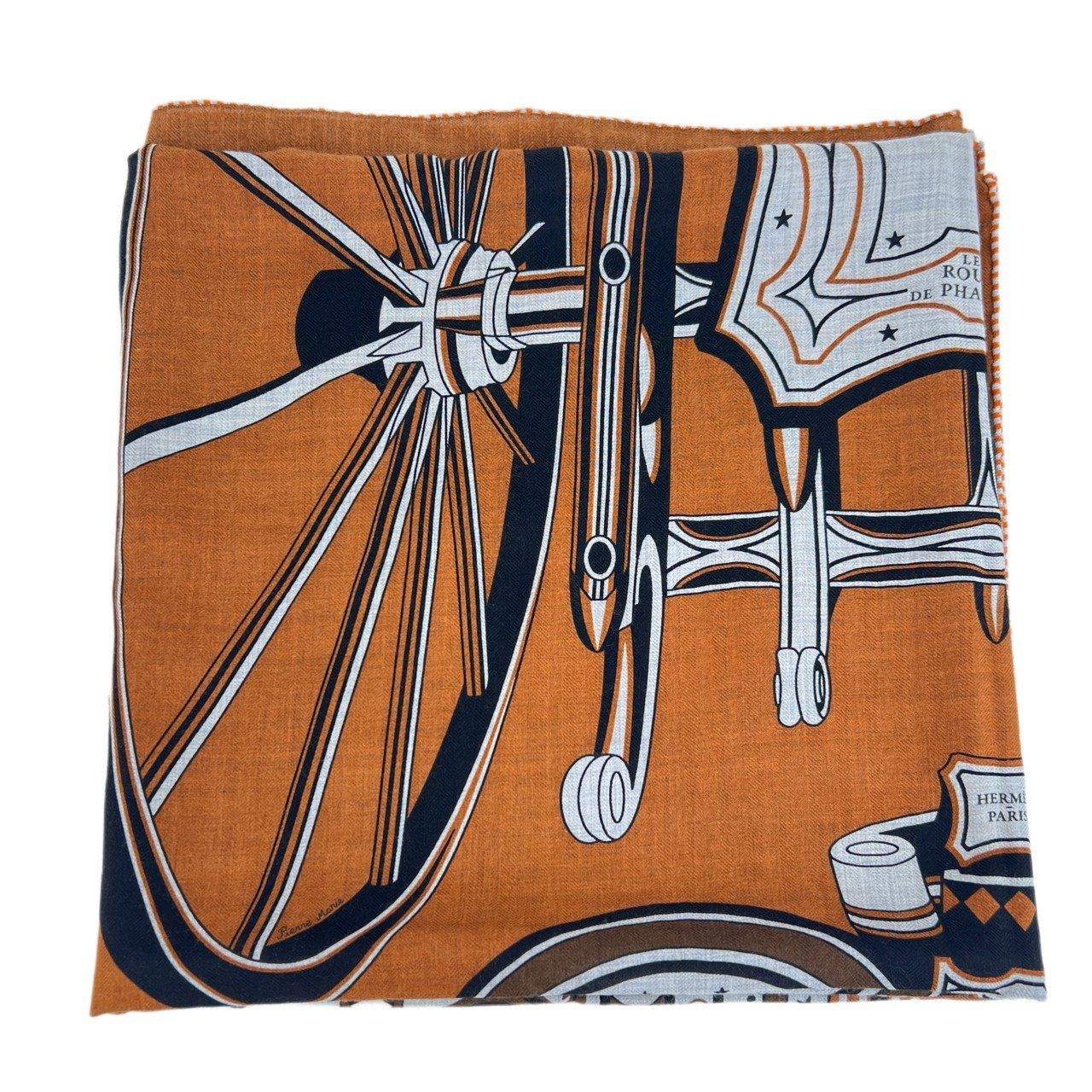 新品未使用 Hermès エルメス Châle 140 Les Roues de Phaéton  