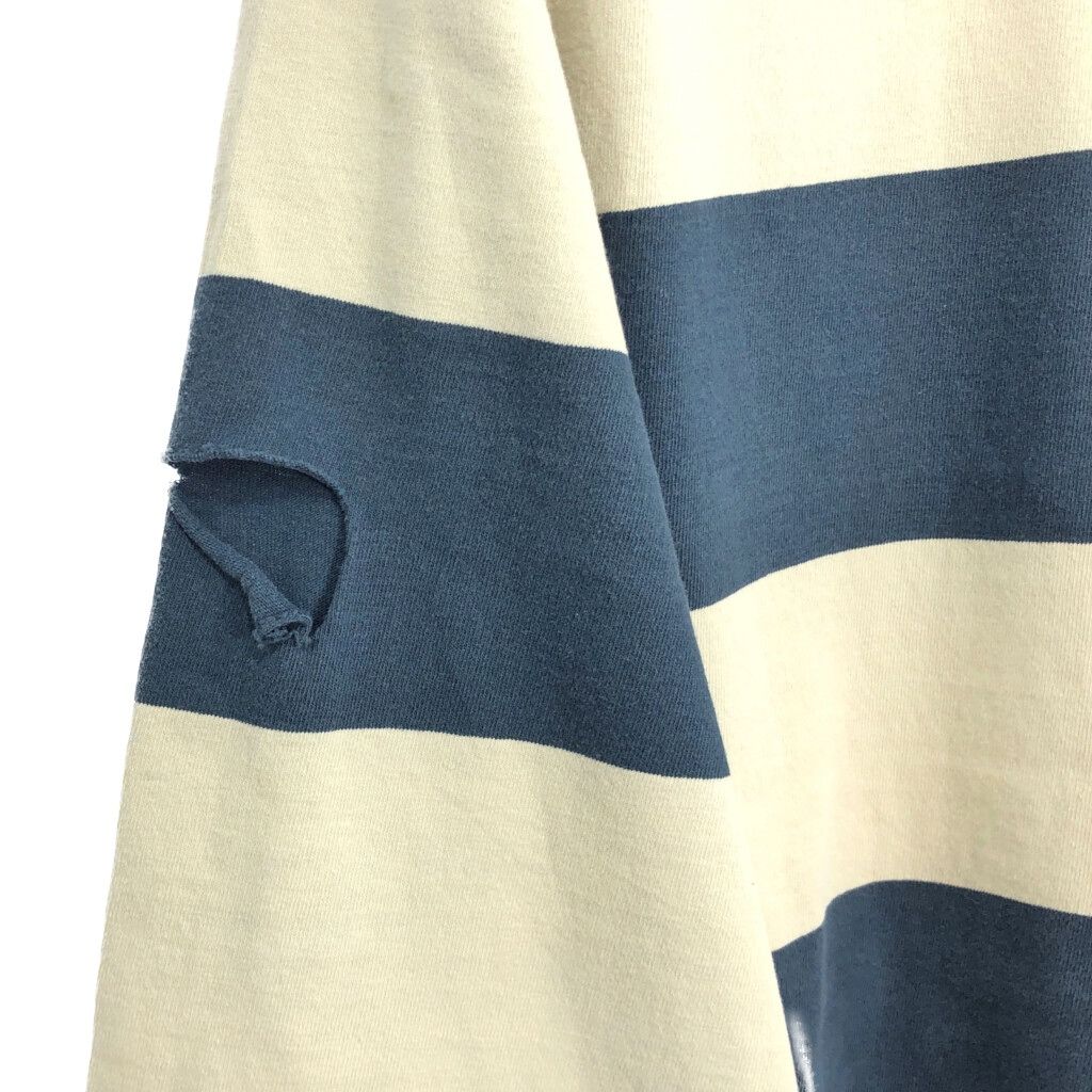 90s OLD GAP モックネック ファット ボーダー スウェット シャツ 90s OLD GAP モックネック ファット ボーダー スウェット シャツ