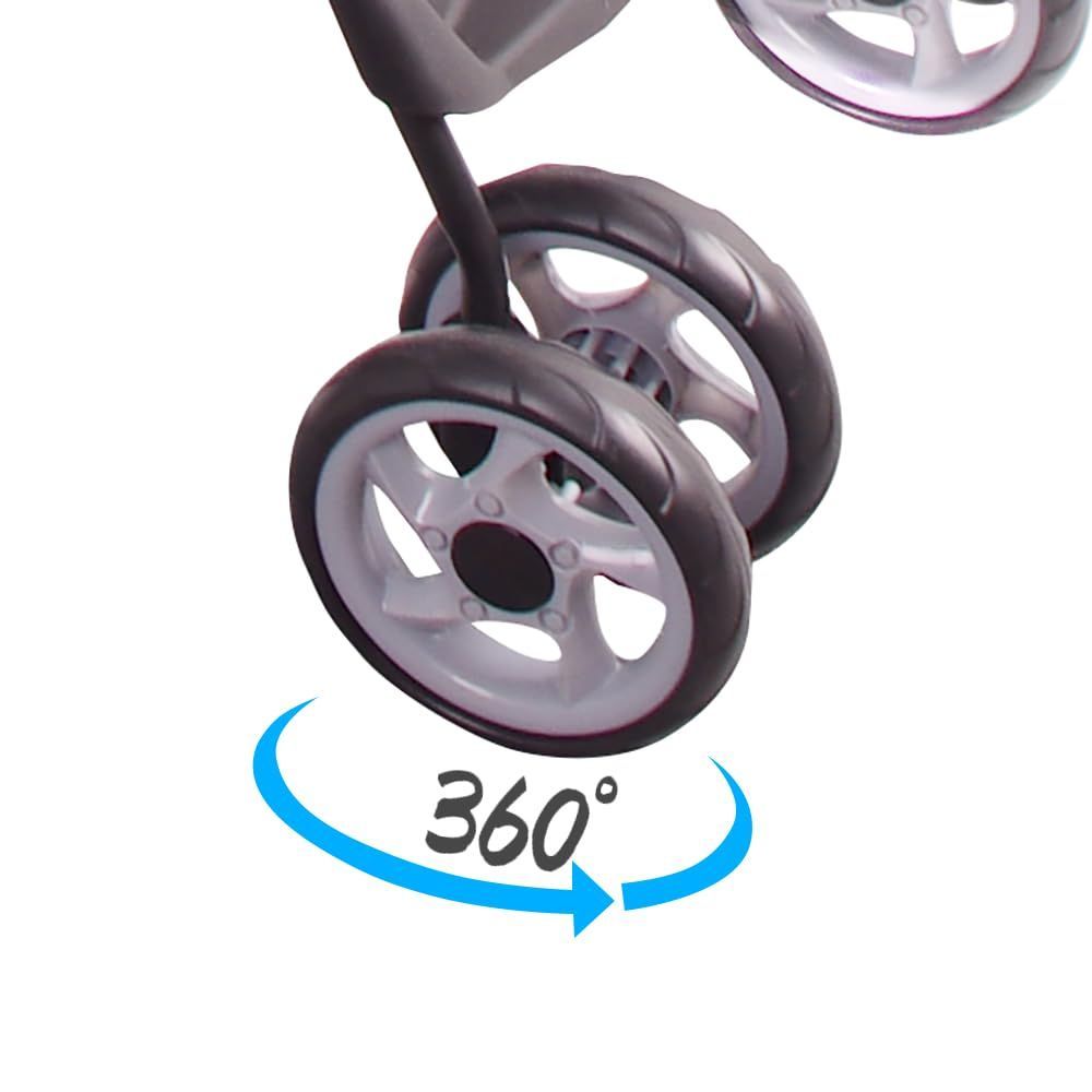 収納バスケット カップホルダー付き 子犬や猫とのお出かけに最適 犬猫用フルウィンドウペットカート4輪タイプ HIGOOD