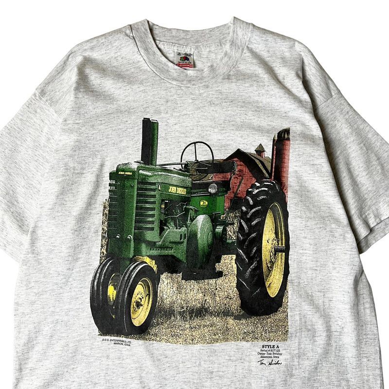 90s USA製 JOHN DEERE トラクター プリント 半袖 Tシャツ XL / 90年代 