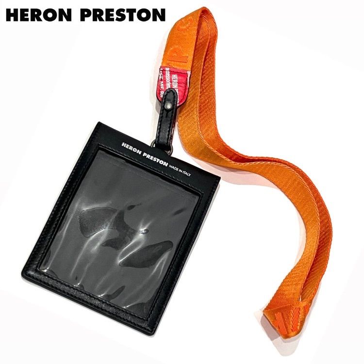 HERON PRESTON ヘロンプレストン パスポートケース ホルダー 黒 ブラック オレンジ