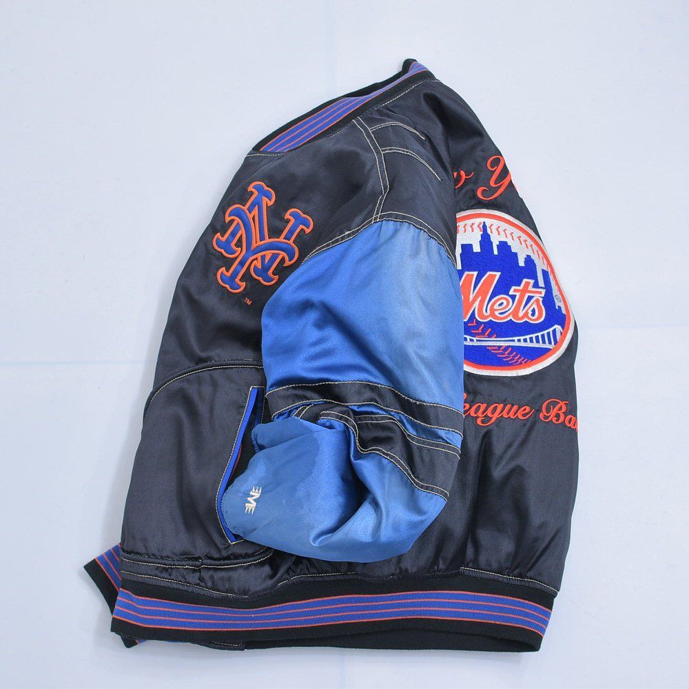 90年代後期　MLB ニューヨークメッツ　サテンジャケット　Lサイズ 90s MIRAGE ミラージュ MLB ニューヨークメッツ ナイロンサテン