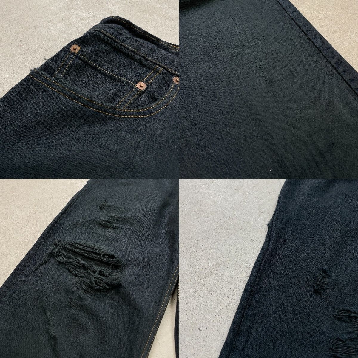 Levi's リーバイス 569 ブラックデニムパンツ ルーズストレート 後染め