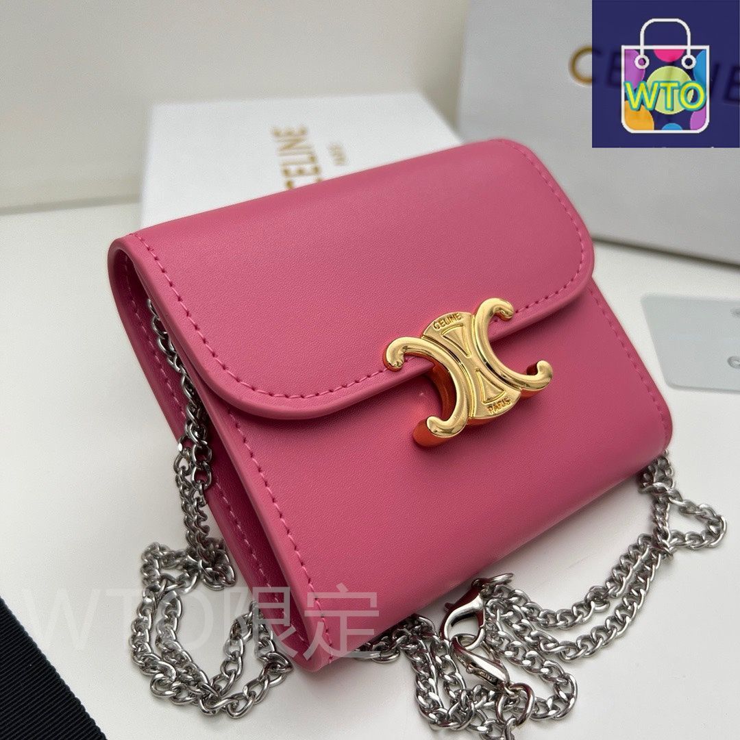 箱付き CELINE トリオンフチェーンウォレット 本日限定】?Celine トリオンフ チェーンウォレット 10783 ? 高級