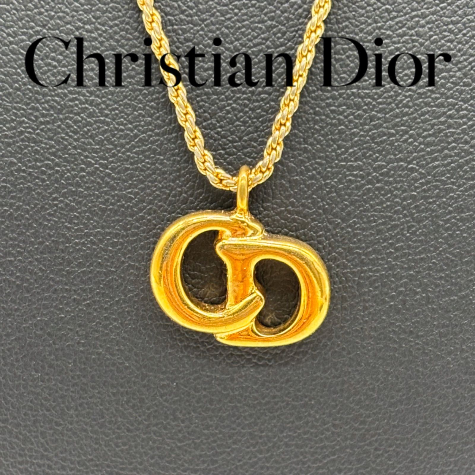 極美品】クリスチャンディオール ネックレス CDロゴ GPメッキ