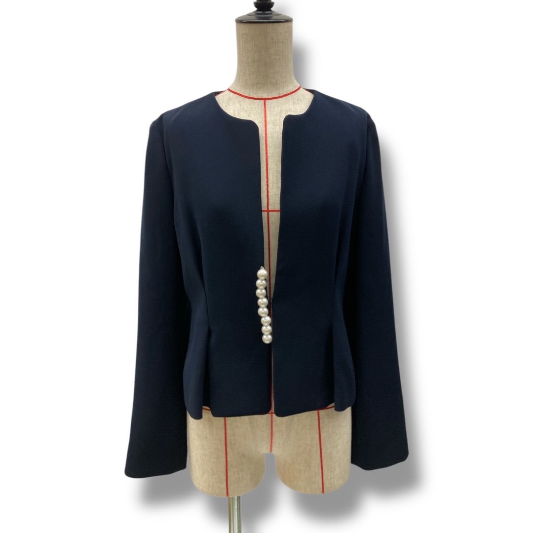 YOKO CHAN ヨーコチャン ノーカラーパールジャケット ノーカラー