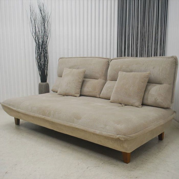 アウトレット 現品限り 一部送料無料 大 展示品 座面で奥行を調整できる 新進スタイル ソファーベッド コーデュロイファブリック 250421-グランパ