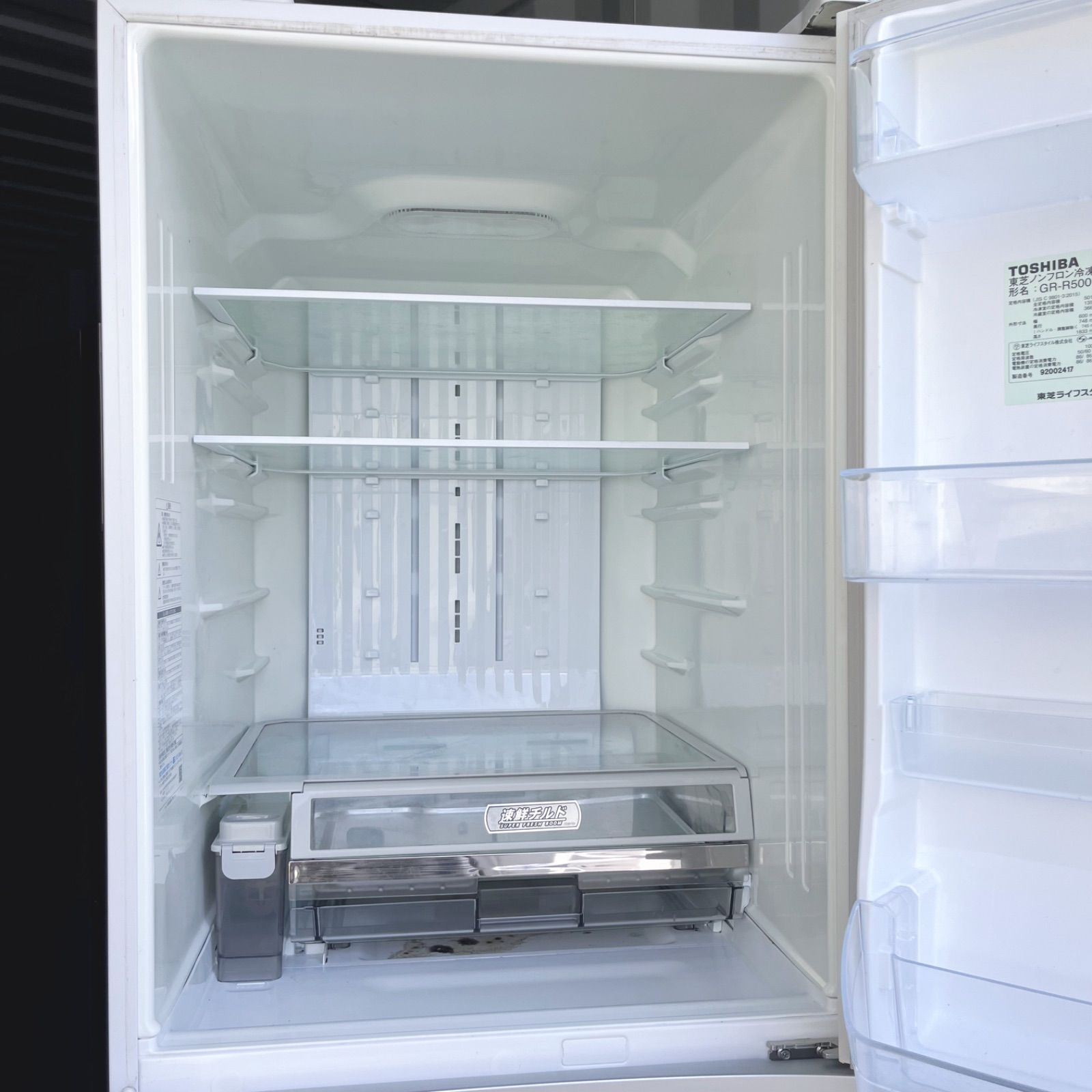 73取付無料！東芝ベジータ高性能おしゃれホワイト大容量501L5ドア冷蔵庫！ 73取付無料！東芝ベジータ高性能おしゃれホワイト大容量501L5ドア