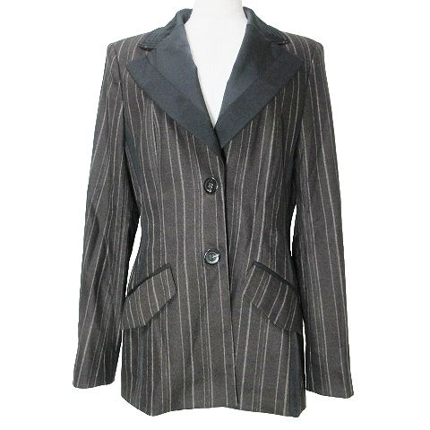 ローレル Laurel 美品 ジャケット エスカーダ ストライプ ウール