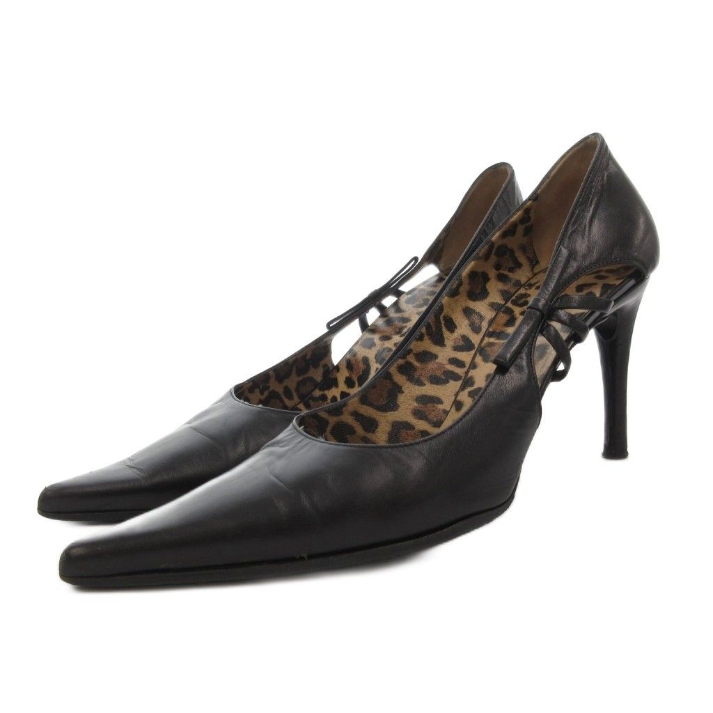 【期間限定】ドルガバ:DOLCE&GABBANA 黒ヒール パンプス ドルチェ&ガッバーナ ドルガバ DOLCE&GABBANA レザーパンプス