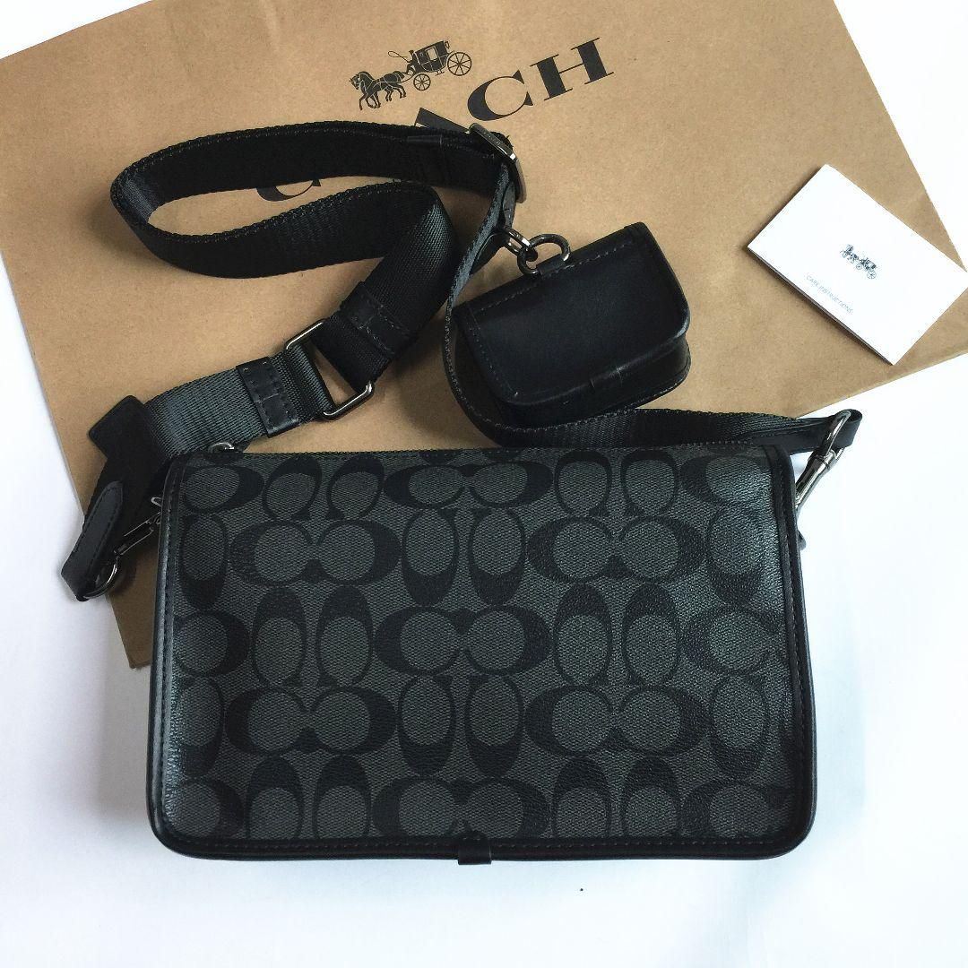 ＜COACH＞コーチバッグ ショルダーバッグ C8141 ブラックメンズバッグ COACH＞コーチバッグ ショルダーバッグ C8141 ブラックメンズバッグ