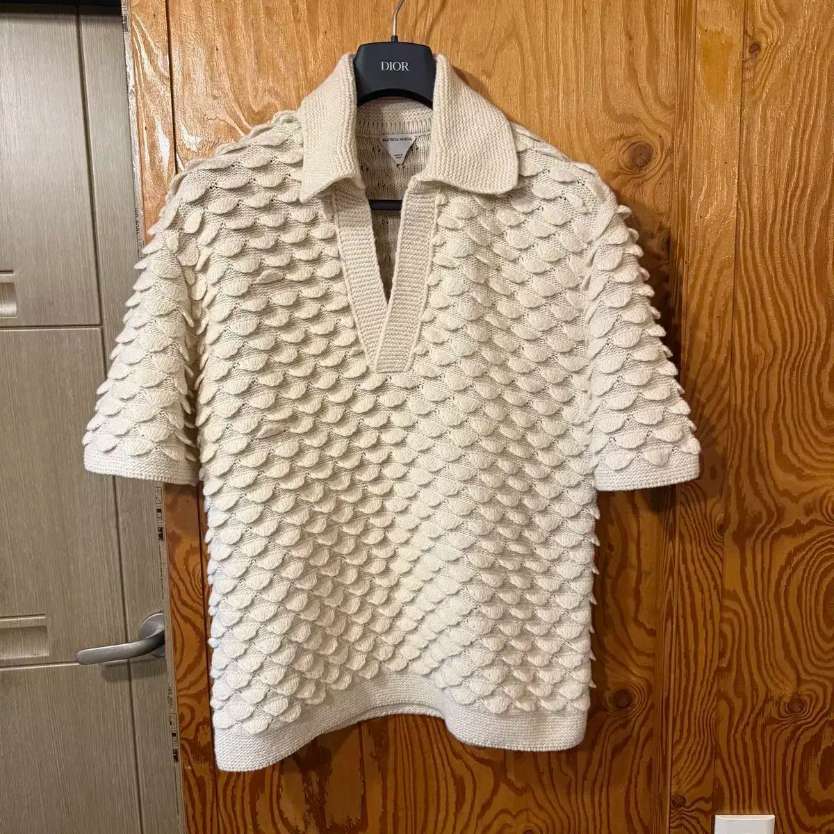 BOTTEGA VENETA ボッテガ ヴェネタ 24 S Off-White オフホワイト 魚 恐怖 ポロ ドーブ シャツ