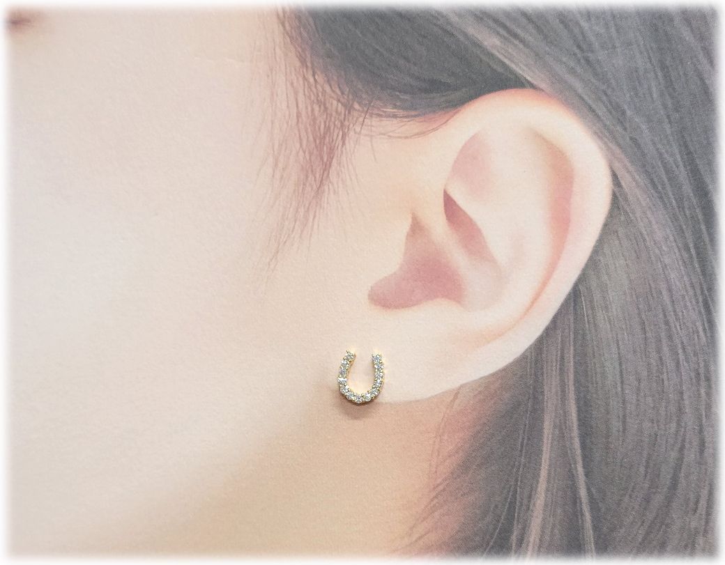 馬蹄　ダイヤモンドピアス-3