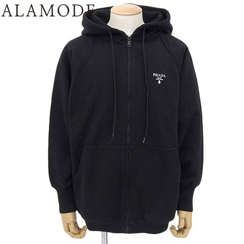 PRADA ブラック ジップアップパーカー　メンズxs PRADA ブラック ジップアップパーカーメンズxs