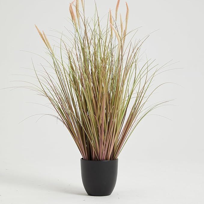 【在庫処分】Worth フェイクグリーン 観葉植物 インテリア おしゃれ 人工観葉植物 装飾的 大型 造花 鉢植え 屋外 屋内 オフィス 和風装飾 光触媒 空気清浄 ムラサキ ネコジャラシ 120cm