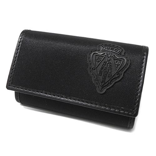 グッチ キーケース 6連 黒 190418 未使用品 エンブレム GUCCI ブラック