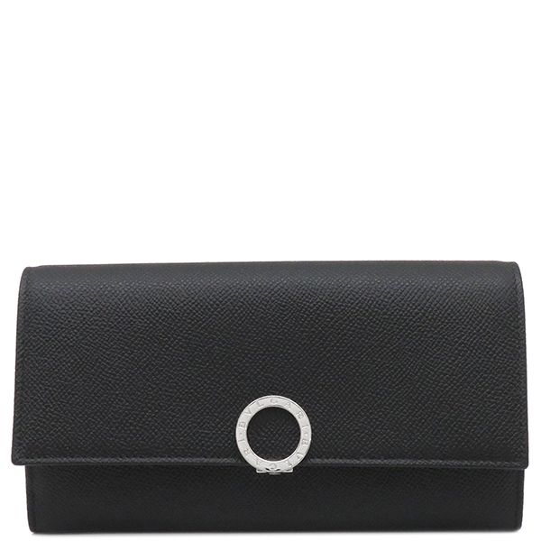 ブルガリ BVLGARI 長財布 ブルガリブルガリ グレインレザー ブラック シルバー金具 新品 未使用 黒 二つ折り  30414 【箱】【中古】