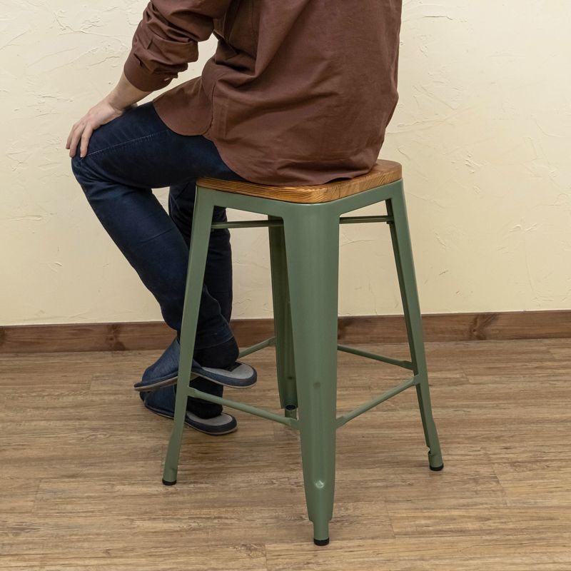 鉄 椅子 アンティーク スツール 座面 チェア 木製 ダイニング エルム