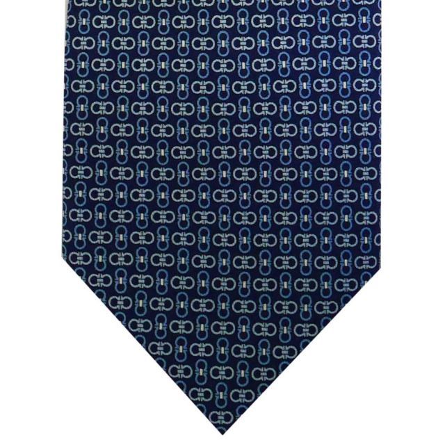 サルバトーレ フェラガモ salvatore ferrgamo ネクタイ ブルー系 シルク100％ イタリー製 714002 ギフト プレゼント 贈答品 記念品 新品 サルバトーレ フェラガモ salvatore ferrgamo ネクタイ ブルー系