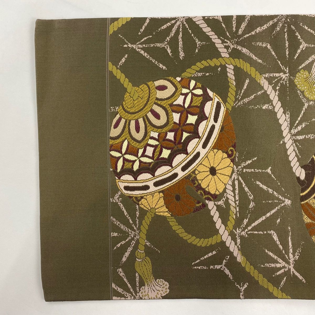 お買い得品✿袋帯　正絹　used　美品 平和屋着物▽六通柄袋帯 向かい鳥鳳凰花文 金糸 正絹 逸品