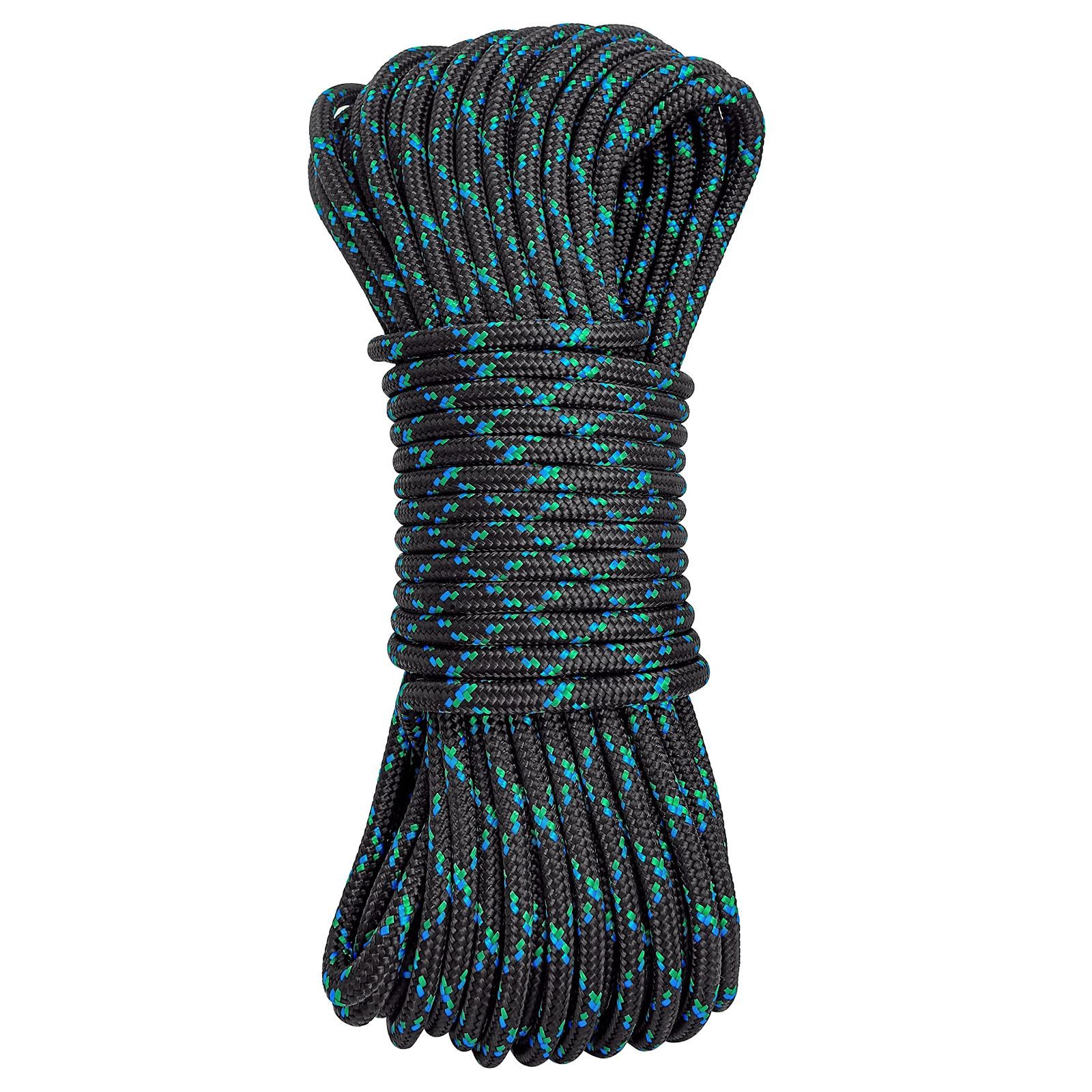 Color ブラック_Size 30.5M カットサイズ GM CLIMBING UIAA CE 認証 8mm アクセサリーコード ダブルブレード構造 プルージック ランヤード ストラップ作り用 コード クライミング アーボリスト アウトドア使用 30.5Mカ