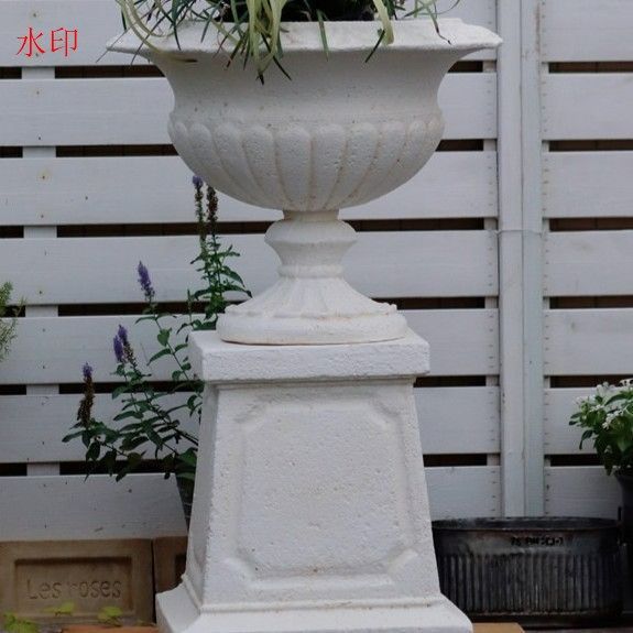 ガーデンオブジェ プランター ヴィンテージ調 ローマ風 ホワイト 白 アイボリー 柱 寄せ植え 鉢植え 多肉植物 ガーデニング 雑貨 ガーデン雑貨 ガーデンインテリア ガーデン インテリア 庭の装飾