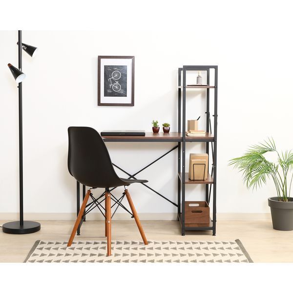 ラック付きデスク WN ウォルナット 組立品