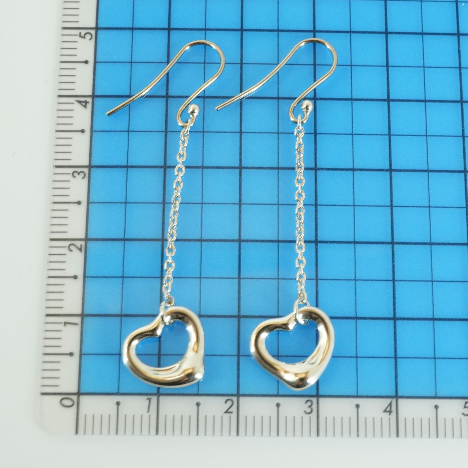 極美品】ティファニー オープンハート チェーン ドロップ ピアス