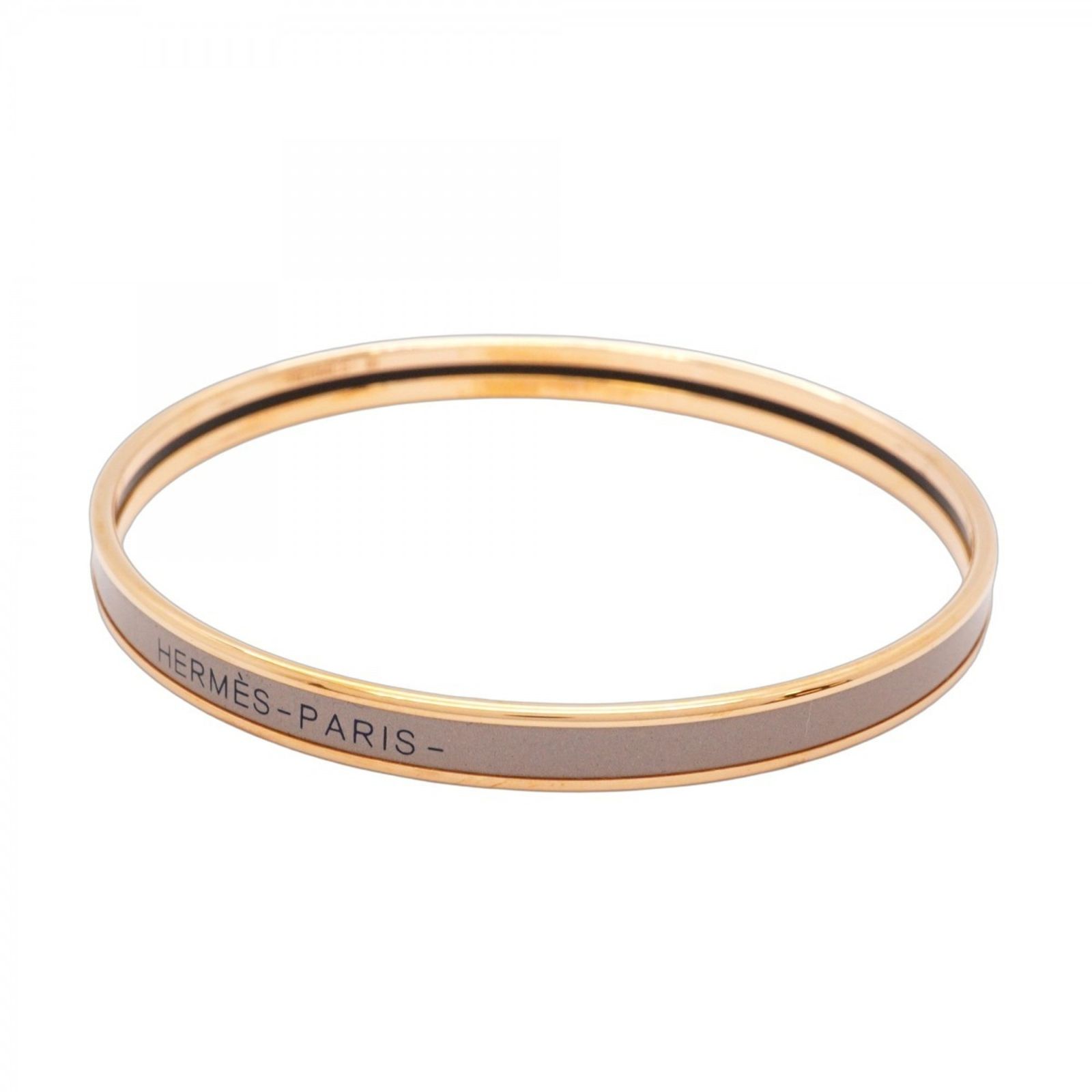 HERMEエルメス エナメルブレスレット ユニ バングルGPメッキ ゴールド HERMES エナメルブレスレット ユニ ブラック × ゴールド エルメス