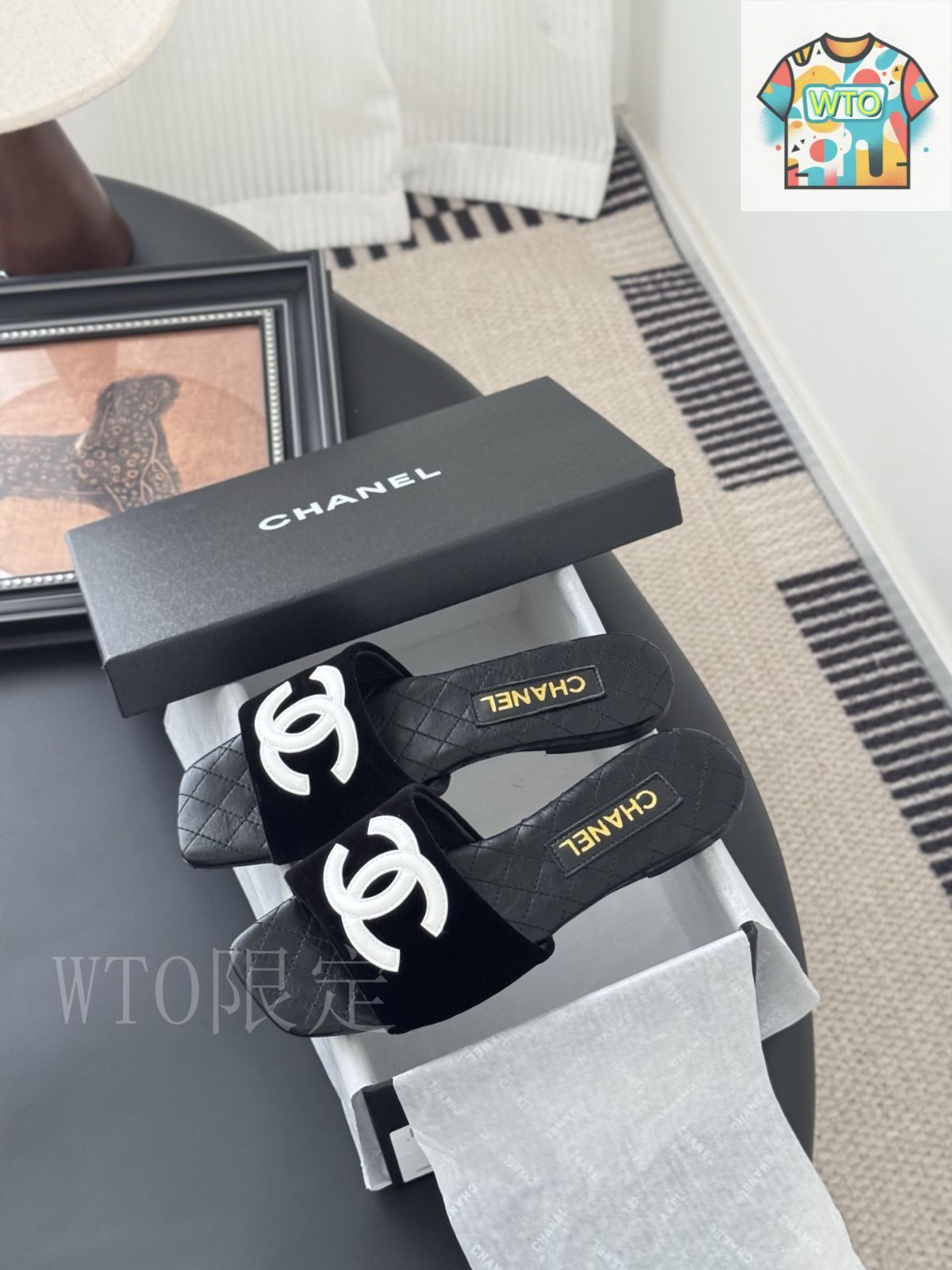 Chanel スリッパ Chanel 27P 椿スリッパ08 - メルカリ