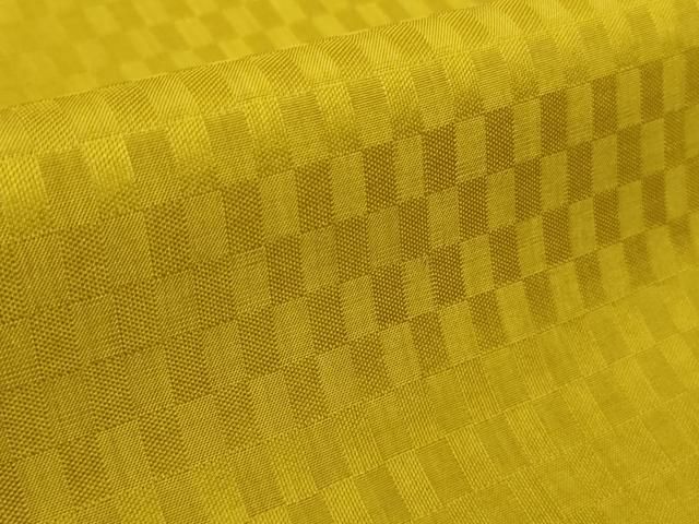 平和屋本店□超希少 本場黄八丈 東京都無形文化財 山下めゆ 紬 市松