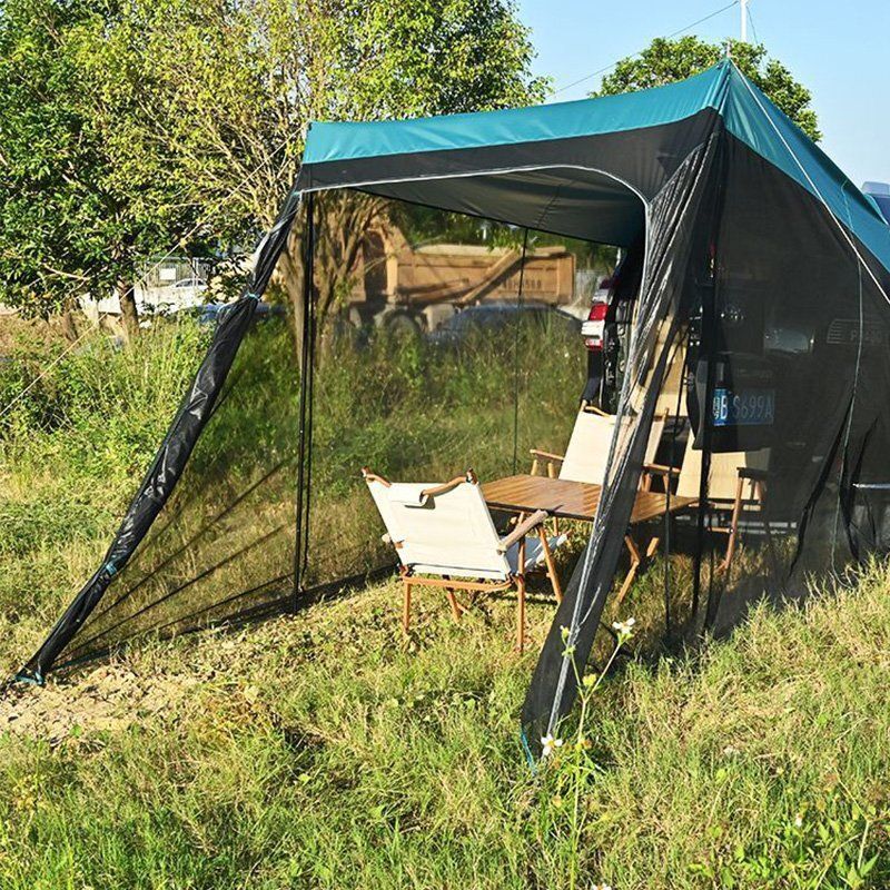  カーサイドタープ 車用タープトランクテント 車と 1 6人用 通気のB 3メッシュ カーオーニングサンシェルター 虫よけ 簡単設置 キャンプ タープ シェード本体 タープ シェード
