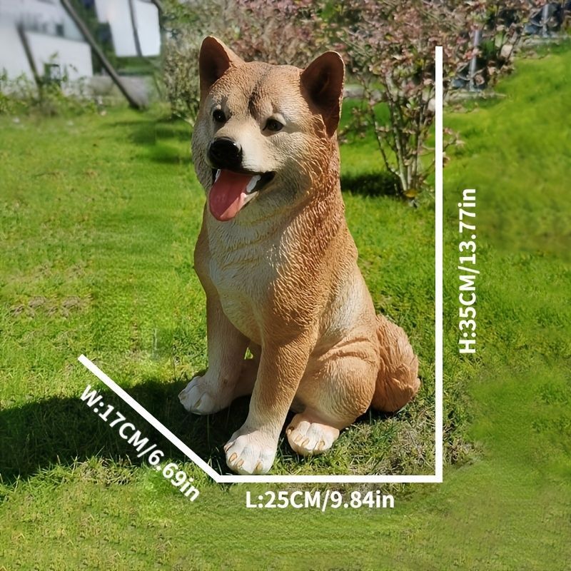 可愛い柴犬　リアルな柴犬レジン彫刻！ Amazon.co.jp: 彫像 彫刻置物 漫画柴犬レジンモデル犬かわいい