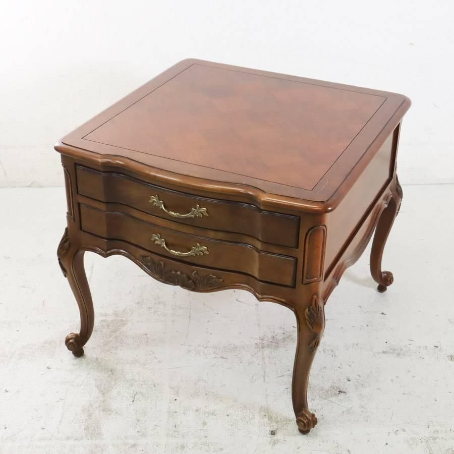 USA最 センチュリー 猫脚 サイドテーブル 引き出し付き サイドチェスト サアラ麻布取扱 KM12307 202h01