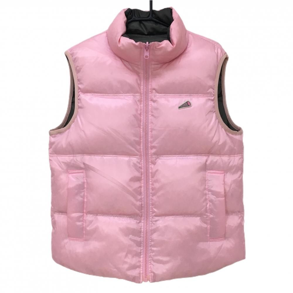 パーリーゲイツ リバーシブルダウンベスト カーキ 裏面ピンク 2WAY