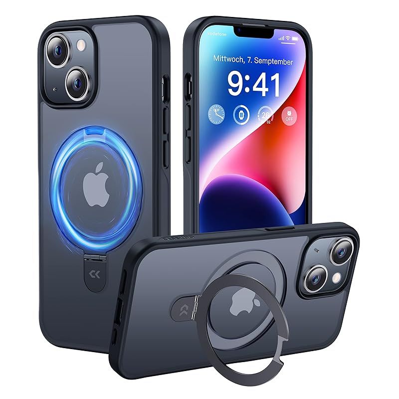 8年間の技術結晶 4in1超万能モデル CASEKOO iPhone14 | 13 用 ケース 隠しスタンド 横縦両立 米軍MIL規格 耐衝撃 MagSafe対応 薄形半透明 マット仕上げ 指紋防止 ストラップホール付き ワイヤレス充電対応 アイフォン