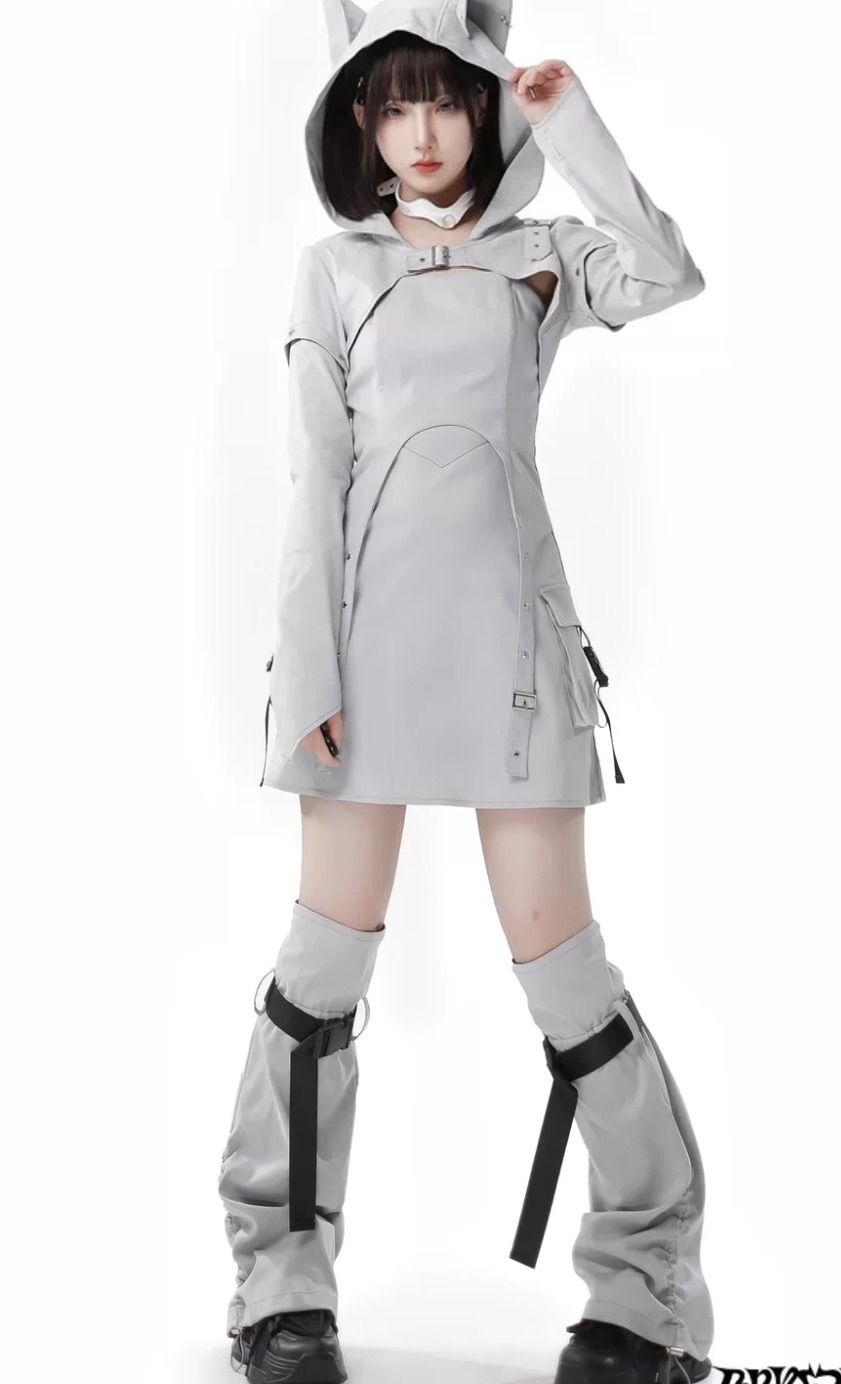 セットアップ 白 黒 モノトーン サブカル 服 y3k サイバー系 パンク