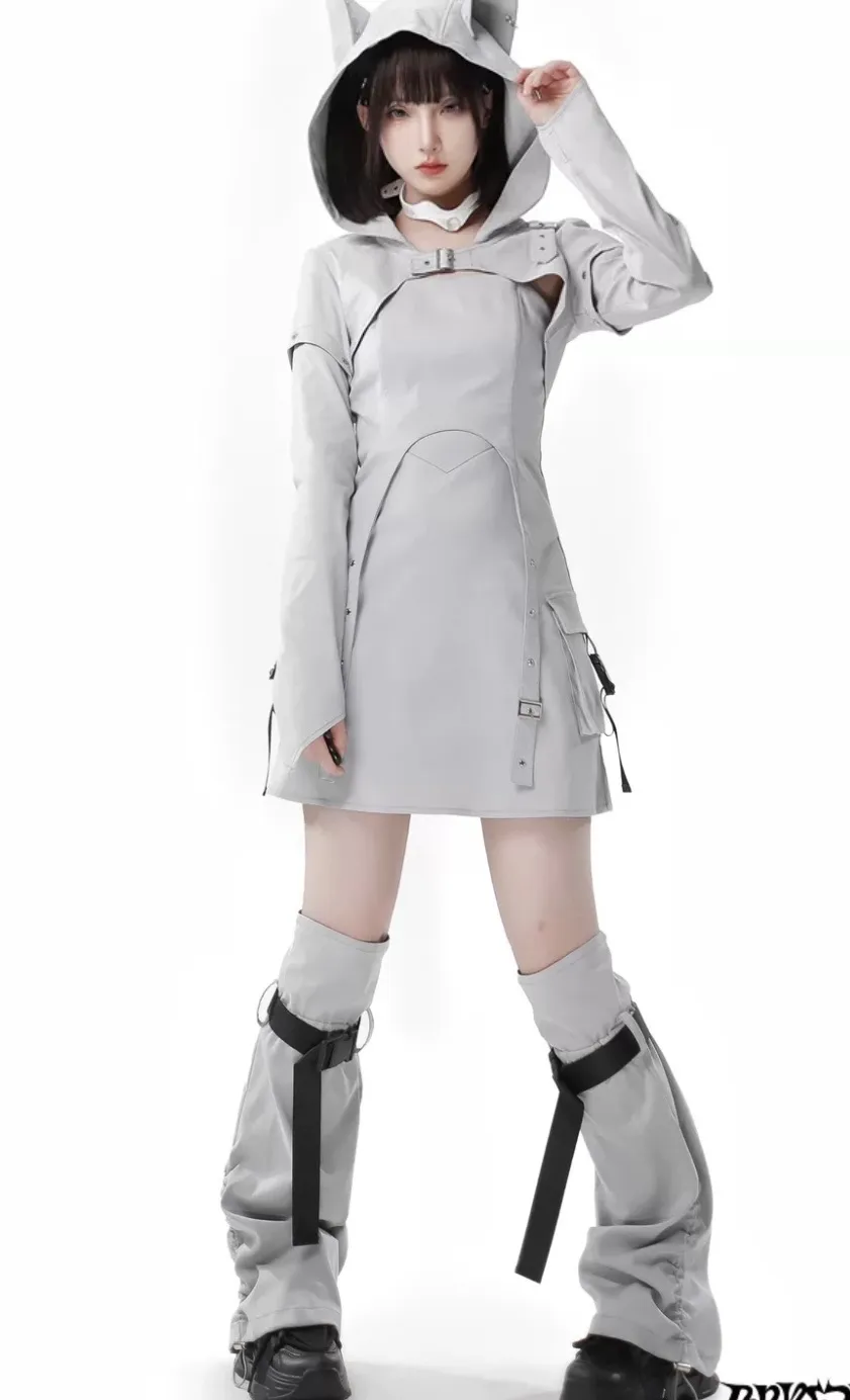 セットアップ 白 黒 モノトーン サブカル 服 y3k サイバー系 パンク