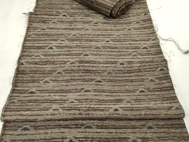 平和屋着物○インド・アッサム 野蚕糸 手織 ムガシルク 全通柄袋帯 帯