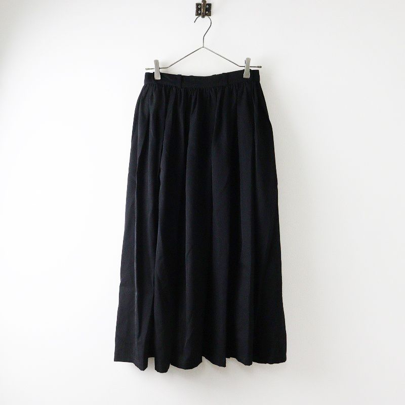 ワイズ ヨウジヤマモト Y s Yohji Yamamoto ウールギャバジンギャザースカート|ブラック アーカイブ フ 2400014530582