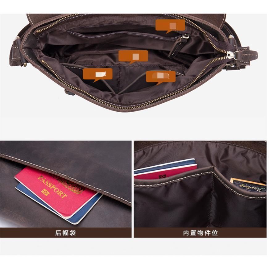 職人手作りヌメ革 メンズバッグ ショルダーバッグ メッセンジャーバック 斜めがけ 肩掛け レザー ビジネスバッグ おしゃれ 大容量 3色 通勤 LLB-0041 職人手作りヌメ革 メンズバッグ ショルダーバッグ メッセンジャー