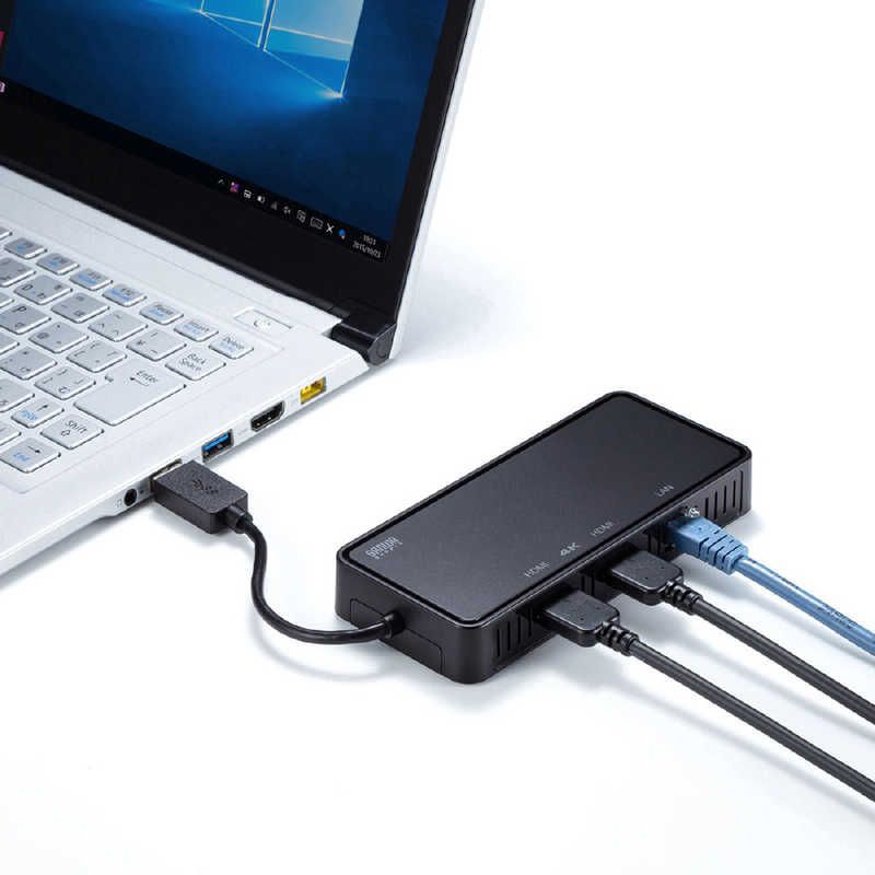 未開梱 サンワサプライ USB3.1-HDMIディスプレイアダプタ 4K対応 2出力 LAN-ポート付き USB-CVU3HD3