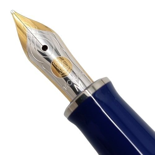 Pelikan ペリカン 万年筆 スーベレーン M405 ダークブルー 14C-585M14金ペン先インク・専用ケース・箱付きMB/E1