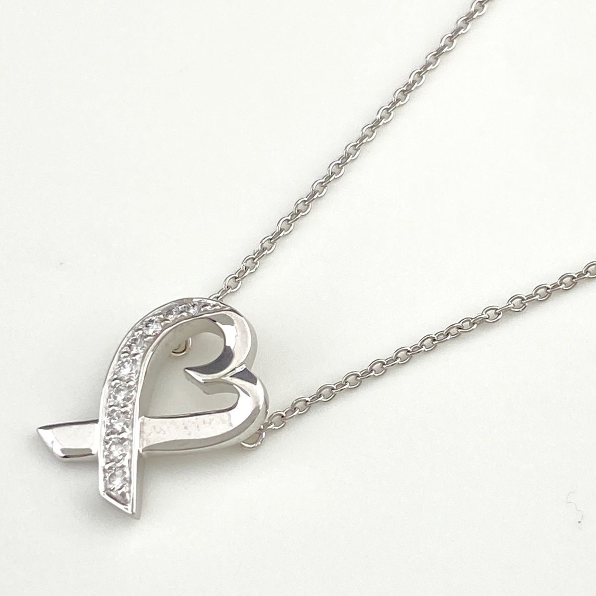 ティファニー TIFFANY&Co. ラビングハート ネックレス WG