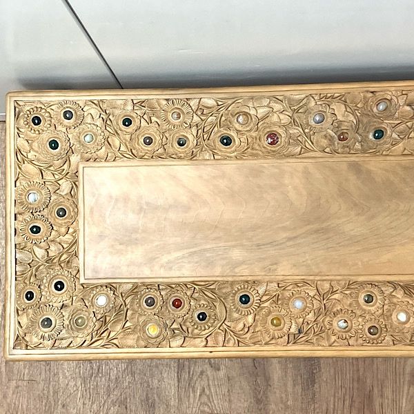 木彫りテーブル 107342